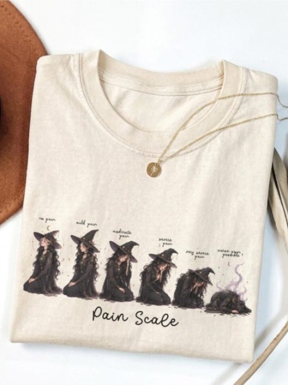 Funny Pain Scale Halloween Shirt, Halloween Witch Shirt - Picture 1 of 4